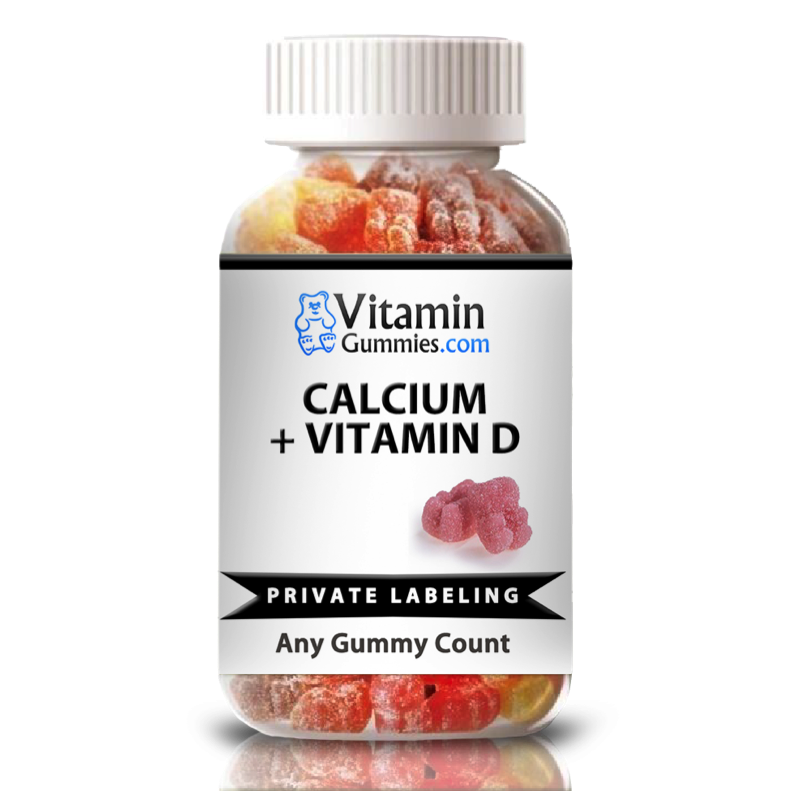 private label calcium + vitamin d gummy supplement