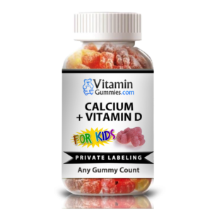 private label kids calcium + Vitamin D gummy supplement